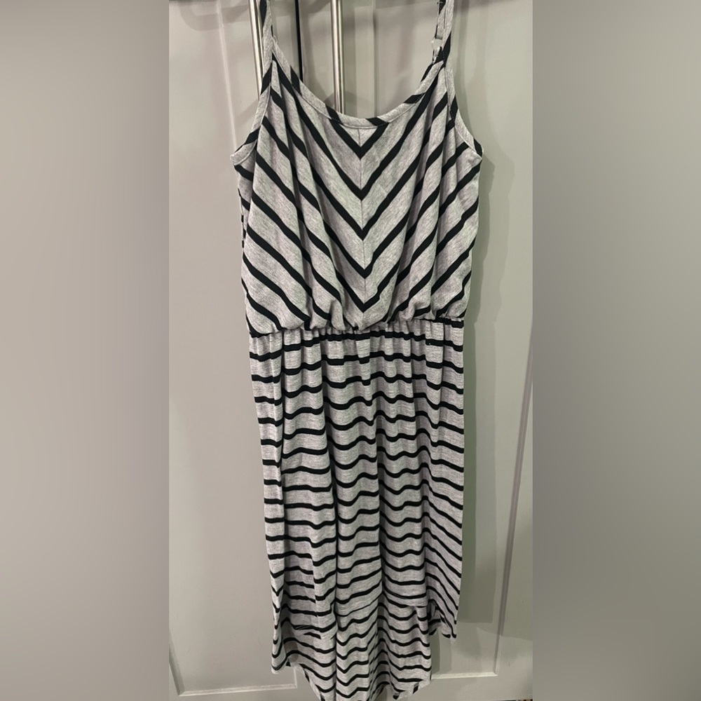 BCX grey and black striped dress